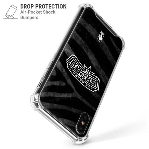 NBA San Antonio Spurs Black Animal Print iPhone XS Max Clear Case