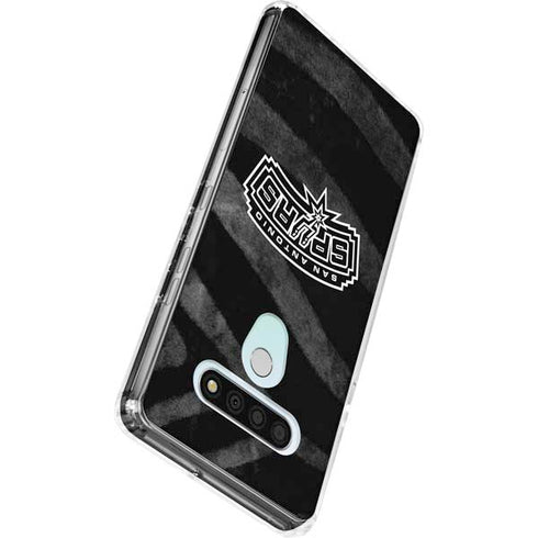 NBA San Antonio Spurs Black Animal Print LG Stylo 6 Clear Case