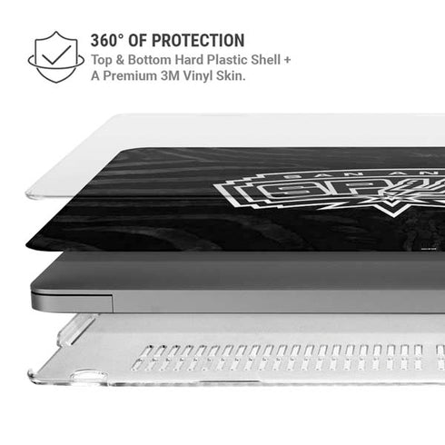NBA San Antonio Spurs Black Animal Print MacBook Pro 16in (2021-25) Case plus Skin
