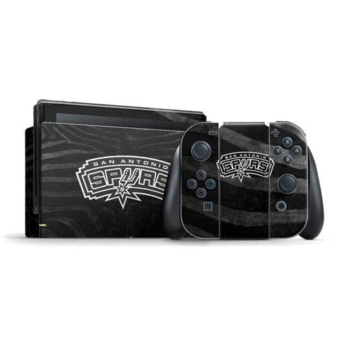 NBA San Antonio Spurs Black Animal Print Nintendo Switch Bundle Skin