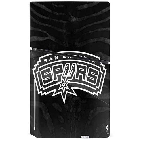 NBA San Antonio Spurs Black Animal Print PS5 Slim Disk Console Skin