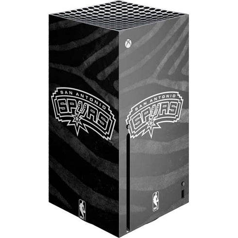 NBA San Antonio Spurs Black Animal Print Xbox Series X Console Skin