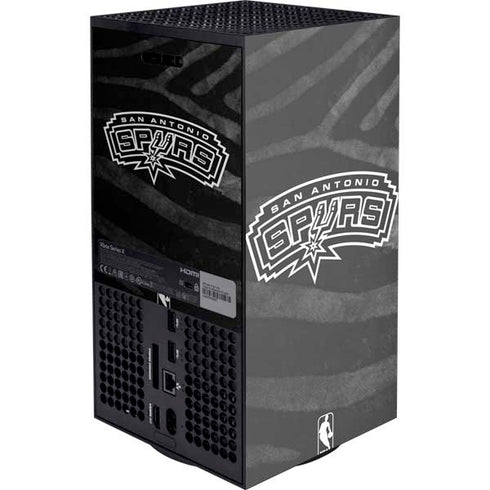 NBA San Antonio Spurs Black Animal Print Xbox Series X Console Skin