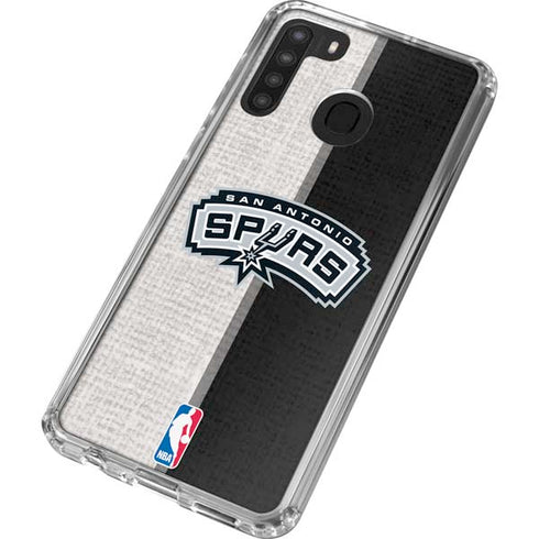 NBA San Antonio Spurs Canvas Galaxy A21 Clear Case