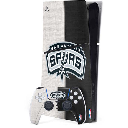 NBA San Antonio Spurs Canvas PS5 Slim Digital Edition Bundle Skin