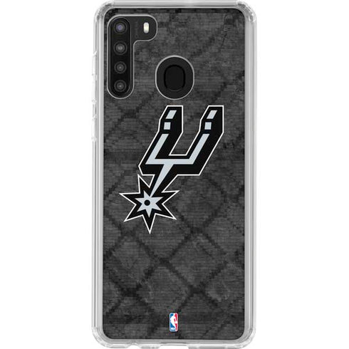 NBA San Antonio Spurs Dark Rust Galaxy A21 Clear Case