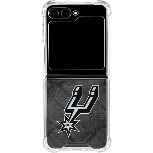 NBA San Antonio Spurs Dark Rust Galaxy Z Flip5 5G Clear Case