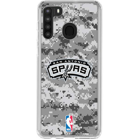 NBA San Antonio Spurs Digi Camo Galaxy A21 Clear Case