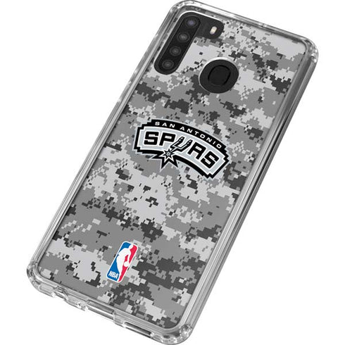 NBA San Antonio Spurs Digi Camo Galaxy A21 Clear Case