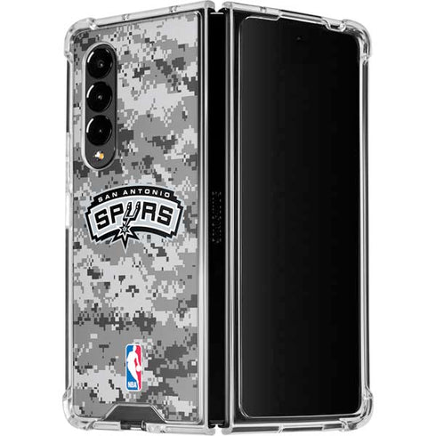 NBA San Antonio Spurs Digi Camo Galaxy Z Fold4 5G Clear Case
