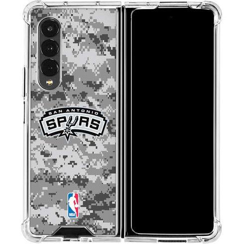 NBA San Antonio Spurs Digi Camo Galaxy Z Fold4 5G Clear Case