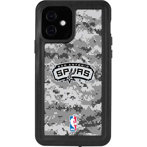 NBA San Antonio Spurs Digi Camo iPhone 12 Waterproof Case