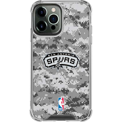 NBA San Antonio Spurs Digi Camo iPhone 15 Pro Max Clear Case