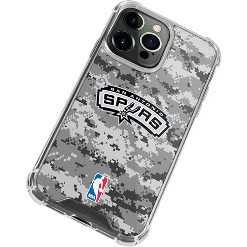 NBA San Antonio Spurs Digi Camo iPhone 15 Pro Max Clear Case