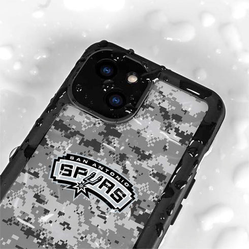 NBA San Antonio Spurs Digi Camo iPhone 15 Plus Waterproof Case