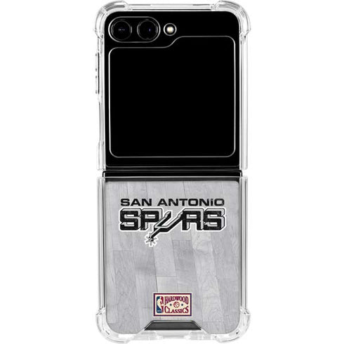 NBA San Antonio Spurs Hardwood Classics Galaxy Z Flip5 5G Clear Case