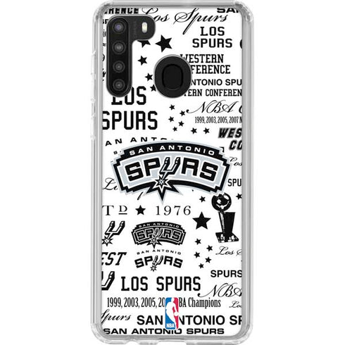 NBA San Antonio Spurs Historic Blast Galaxy A21 Clear Case