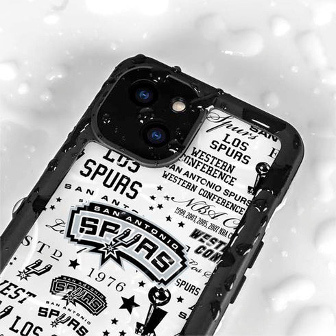 NBA San Antonio Spurs Historic Blast iPhone 15 Waterproof Case