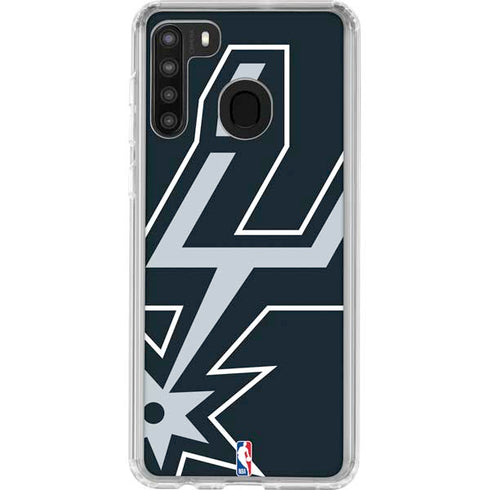 NBA San Antonio Spurs Large Logo Galaxy A21 Clear Case