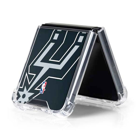 NBA San Antonio Spurs Large Logo Galaxy Z Flip5 5G Clear Case