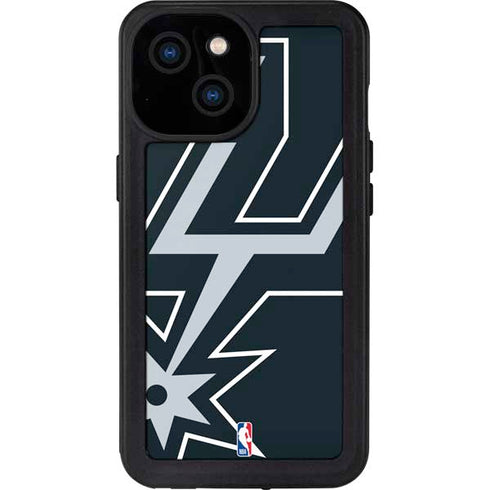 NBA San Antonio Spurs Large Logo iPhone 13 Mini Waterproof Case