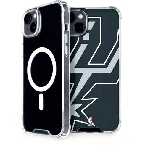 NBA San Antonio Spurs Large Logo iPhone 15 Plus MagSafe Case