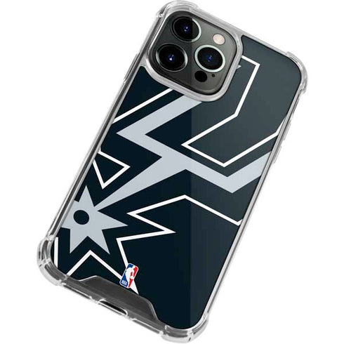 NBA San Antonio Spurs Large Logo iPhone 14 Pro Clear Case