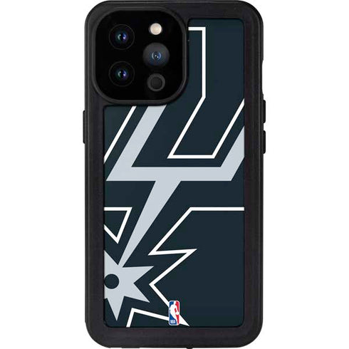 NBA San Antonio Spurs Large Logo iPhone 14 Pro Max Waterproof Case