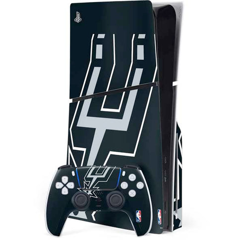 NBA San Antonio Spurs Large Logo PS5 Slim Disk Bundle Skin