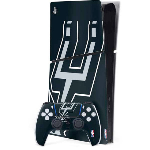 NBA San Antonio Spurs Large Logo PS5 Slim Digital Edition Bundle Skin