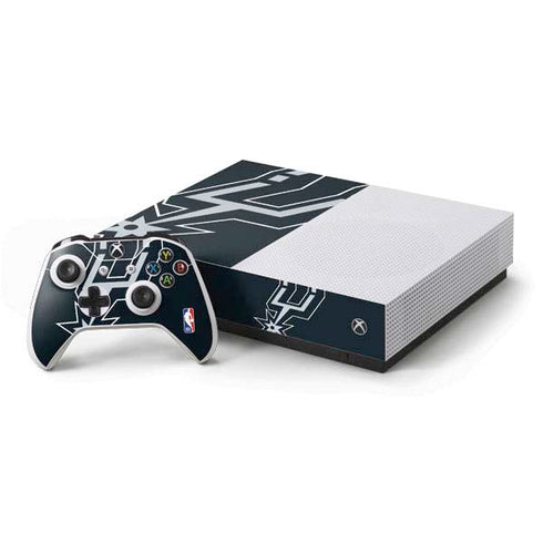 NBA San Antonio Spurs Large Logo Xbox One S All-Digital Edition Bundle Skin