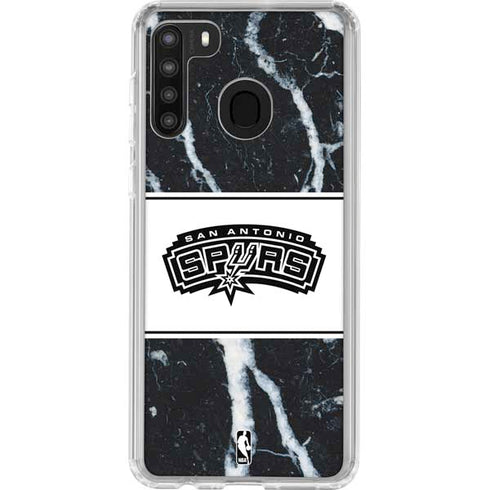 NBA San Antonio Spurs Marble Galaxy A21 Clear Case