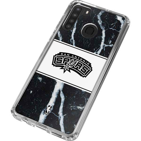 NBA San Antonio Spurs Marble Galaxy A21 Clear Case