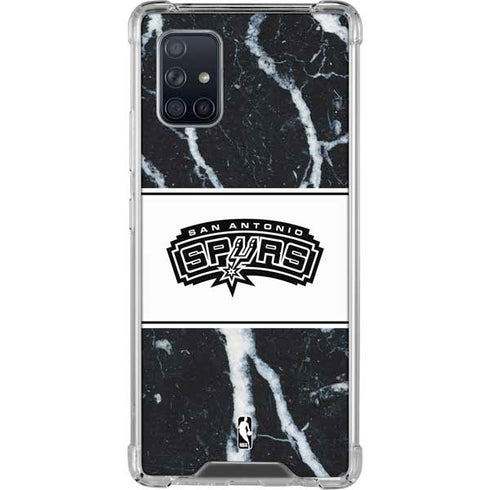 NBA San Antonio Spurs Marble Galaxy A71 5G Clear Case