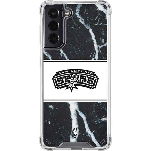 NBA San Antonio Spurs Marble Galaxy S21 5G Clear Case