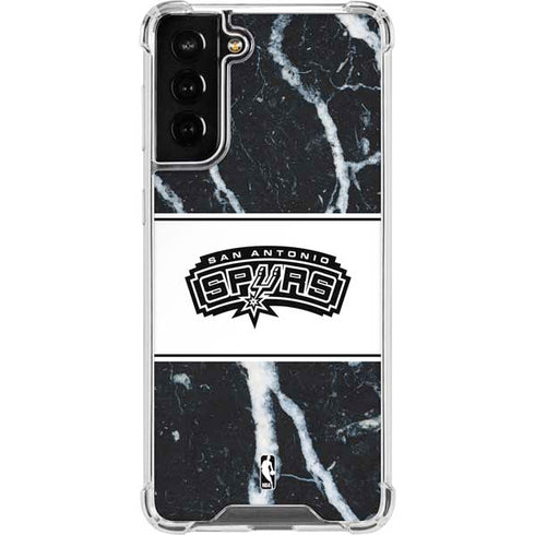 NBA San Antonio Spurs Marble Galaxy S21 FE Clear Case