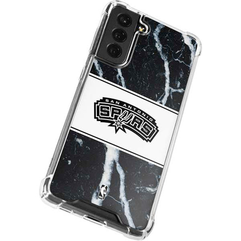NBA San Antonio Spurs Marble Galaxy S21 FE Clear Case