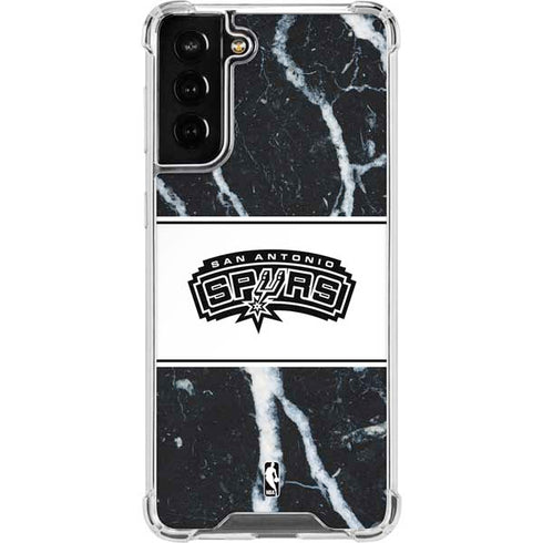 NBA San Antonio Spurs Marble Galaxy S22 Plus Clear Case