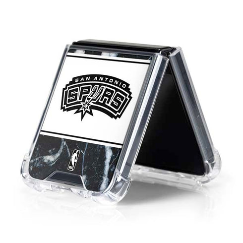 NBA San Antonio Spurs Marble Galaxy Z Flip5 5G Clear Case