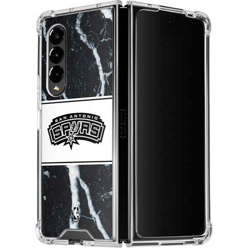NBA San Antonio Spurs Marble Galaxy Z Fold4 5G Clear Case