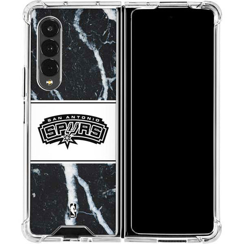 NBA San Antonio Spurs Marble Galaxy Z Fold4 5G Clear Case