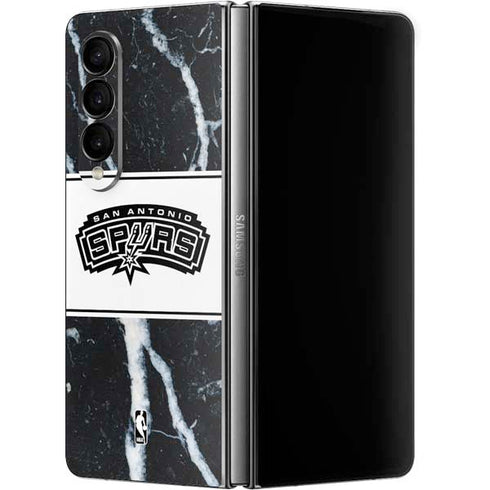 NBA San Antonio Spurs Marble Galaxy Z Fold4 5G Skin