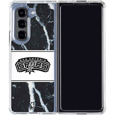 NBA San Antonio Spurs Marble Galaxy Z Fold5 5G Clear Case