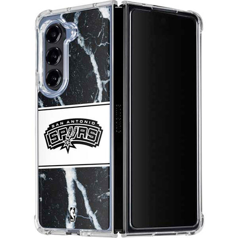 NBA San Antonio Spurs Marble Galaxy Z Fold5 5G Clear Case