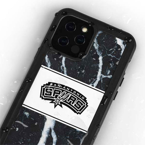 NBA San Antonio Spurs Marble iPhone 12 Pro Waterproof Case