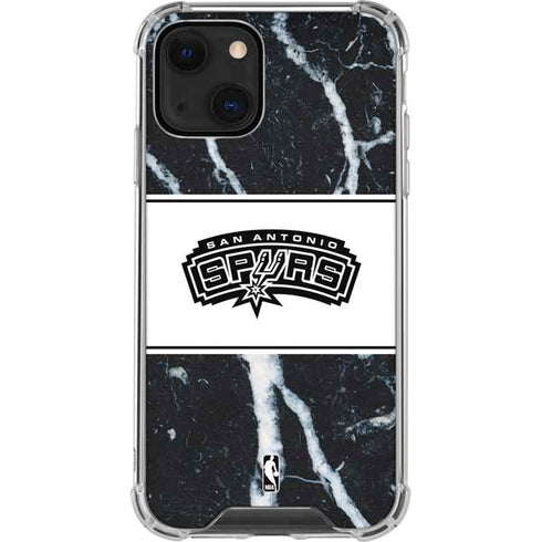 NBA San Antonio Spurs Marble iPhone 15 Plus Clear Case