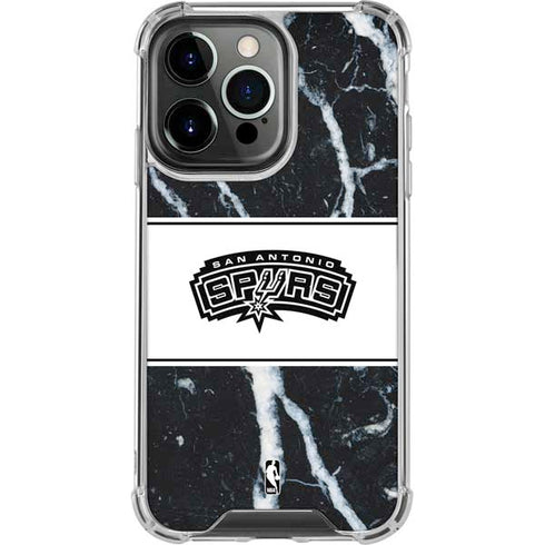 NBA San Antonio Spurs Marble iPhone 14 Pro Clear Case