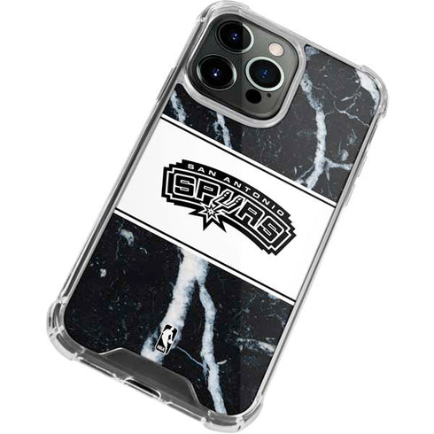 NBA San Antonio Spurs Marble iPhone 14 Pro Clear Case