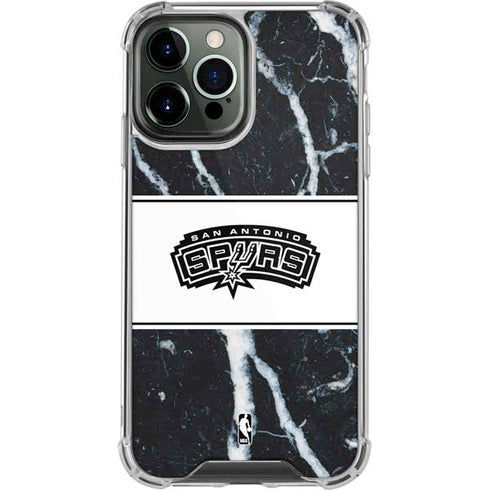 NBA San Antonio Spurs Marble iPhone 15 Pro Max Clear Case