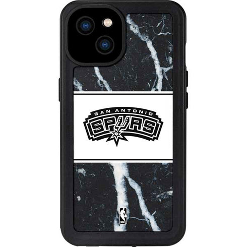 NBA San Antonio Spurs Marble iPhone 15 Plus Waterproof Case